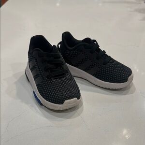 Adidas Black and White Sneakers with Cushioned Sole